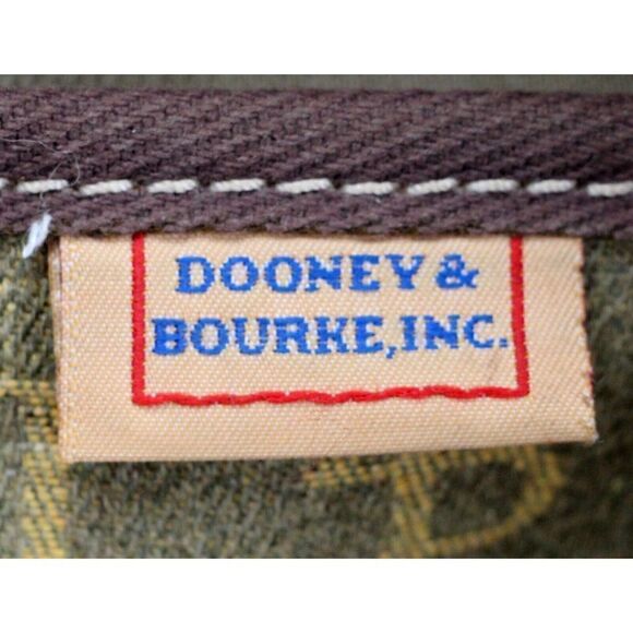 DOONEY & BOURKE DB CANVAS BROWN GENUINE LEATHER TRIM SHOULDER BAG TOTE HANDBAG - Picture 9 of 16